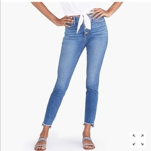 10” high rise button fly jeans.
